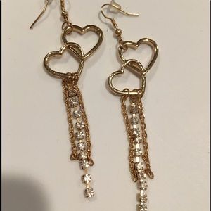 💜  hearts gold earrings